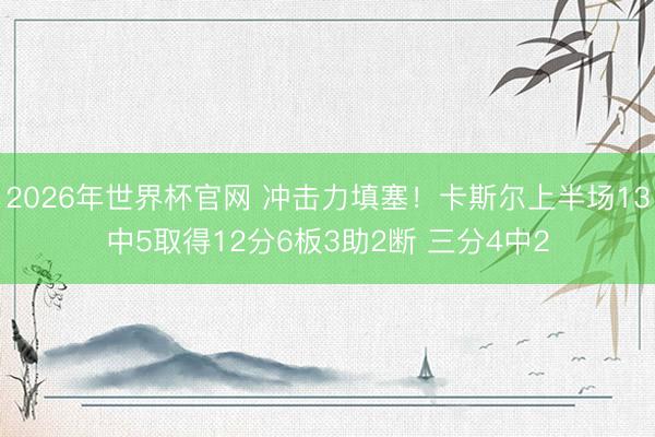 2026年世界杯官网 冲击力填塞！卡斯尔上半场13中5取得12分6板3助2断 三分4中2