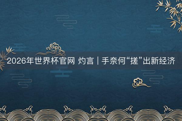 2026年世界杯官网 灼言 | 手奈何“搓”出新经济