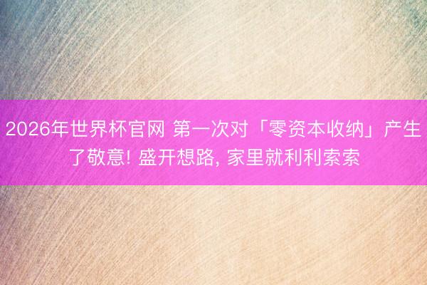 2026年世界杯官网 第一次对「零资本收纳」产生了敬意! 盛开想路， 家里就利利索索