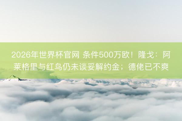 2026年世界杯官网 条件500万欧!隆戈:阿莱格里与红鸟仍未谈妥解约金;德佬已不爽