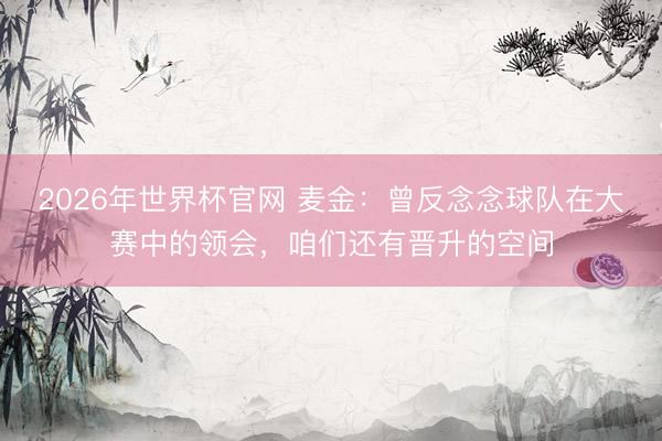 2026年世界杯官网 麦金：曾反念念球队在大赛中的领会，咱们还有晋升的空间